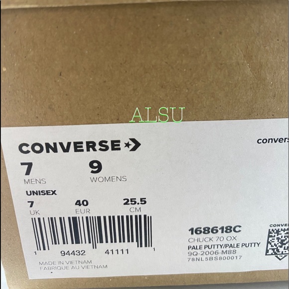 Converse Chuck 70 Canvas Pale Putty Gray Casual Womens Size Sneakers 168618C - Picture 9 of 10